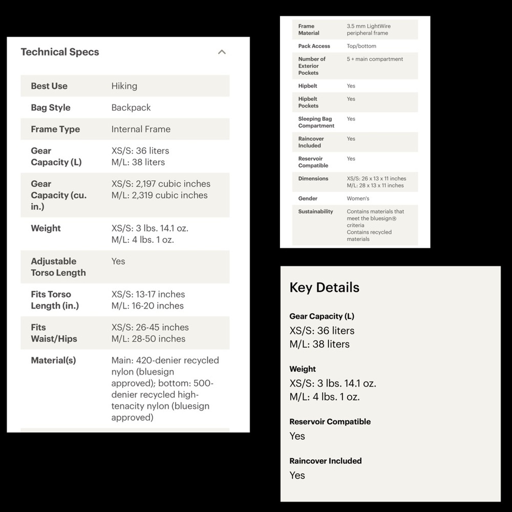 OSPREY KYTE 38L Women's Backpack - XS/S - Picture 16 of 16